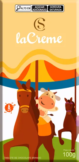 Cacau Parque white chocolate package featuring a carousel