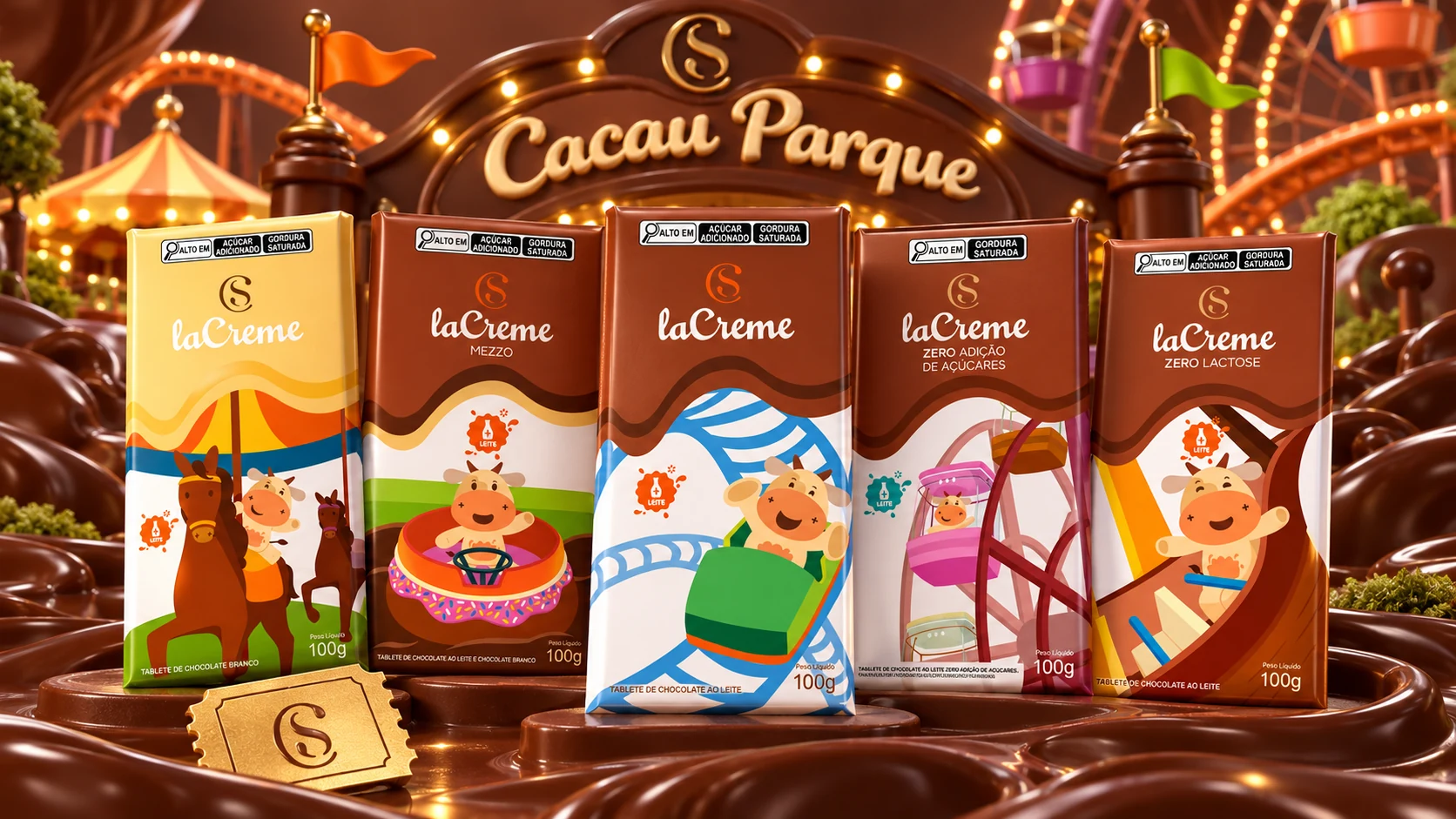 Cacau Parque identity and themed environment
