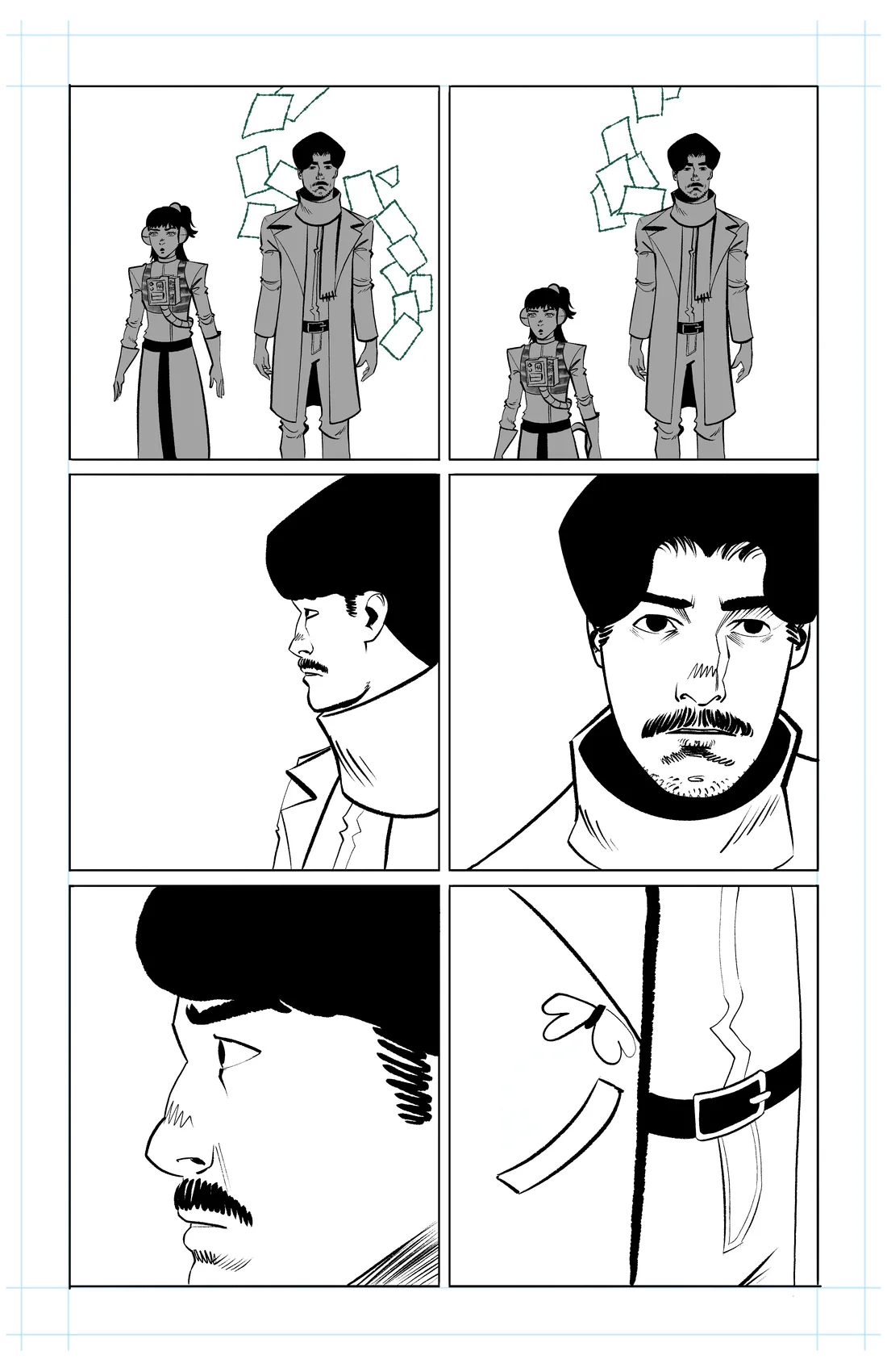 Line art stage of page 40