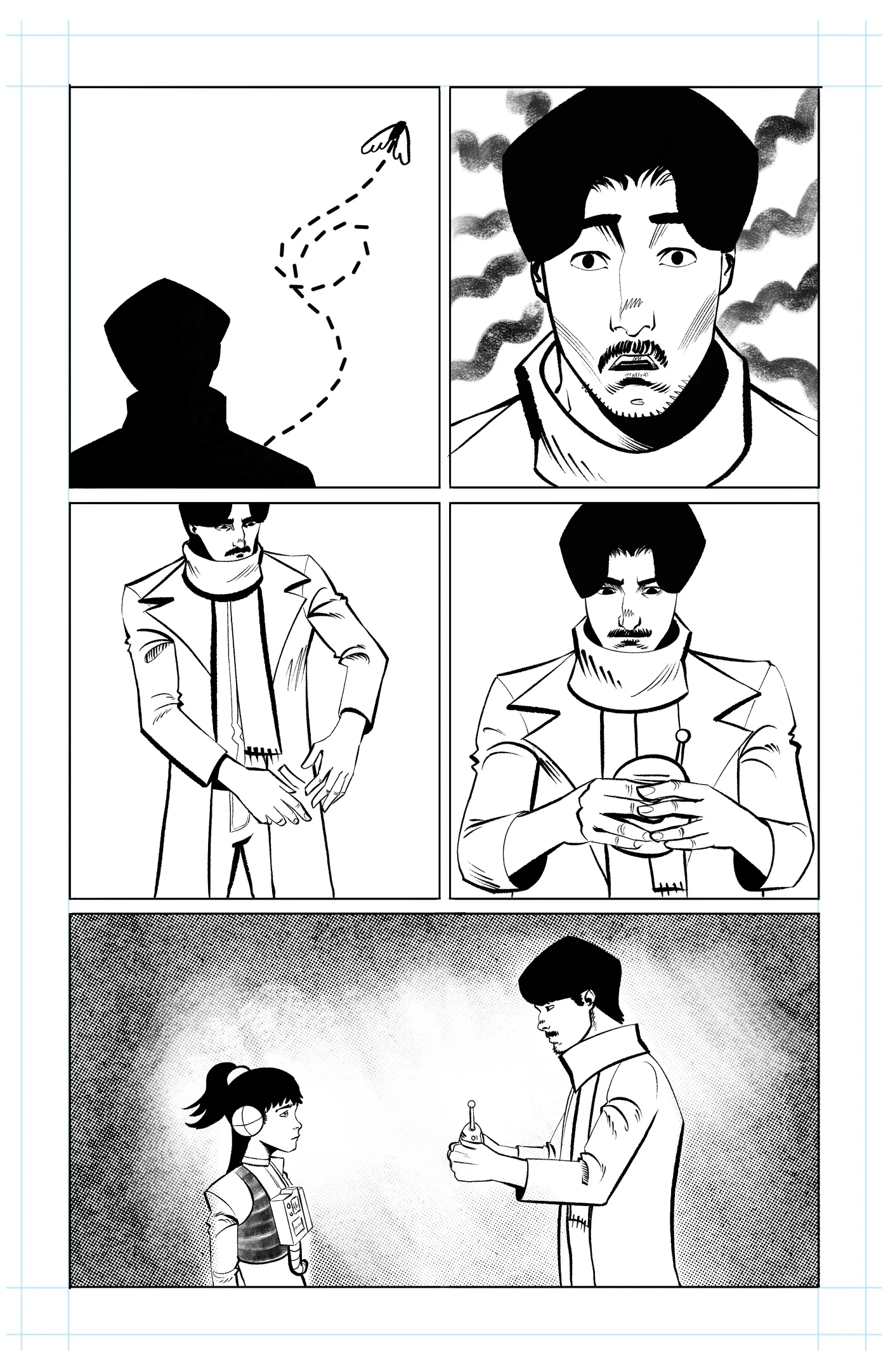 Line art stage of page 41