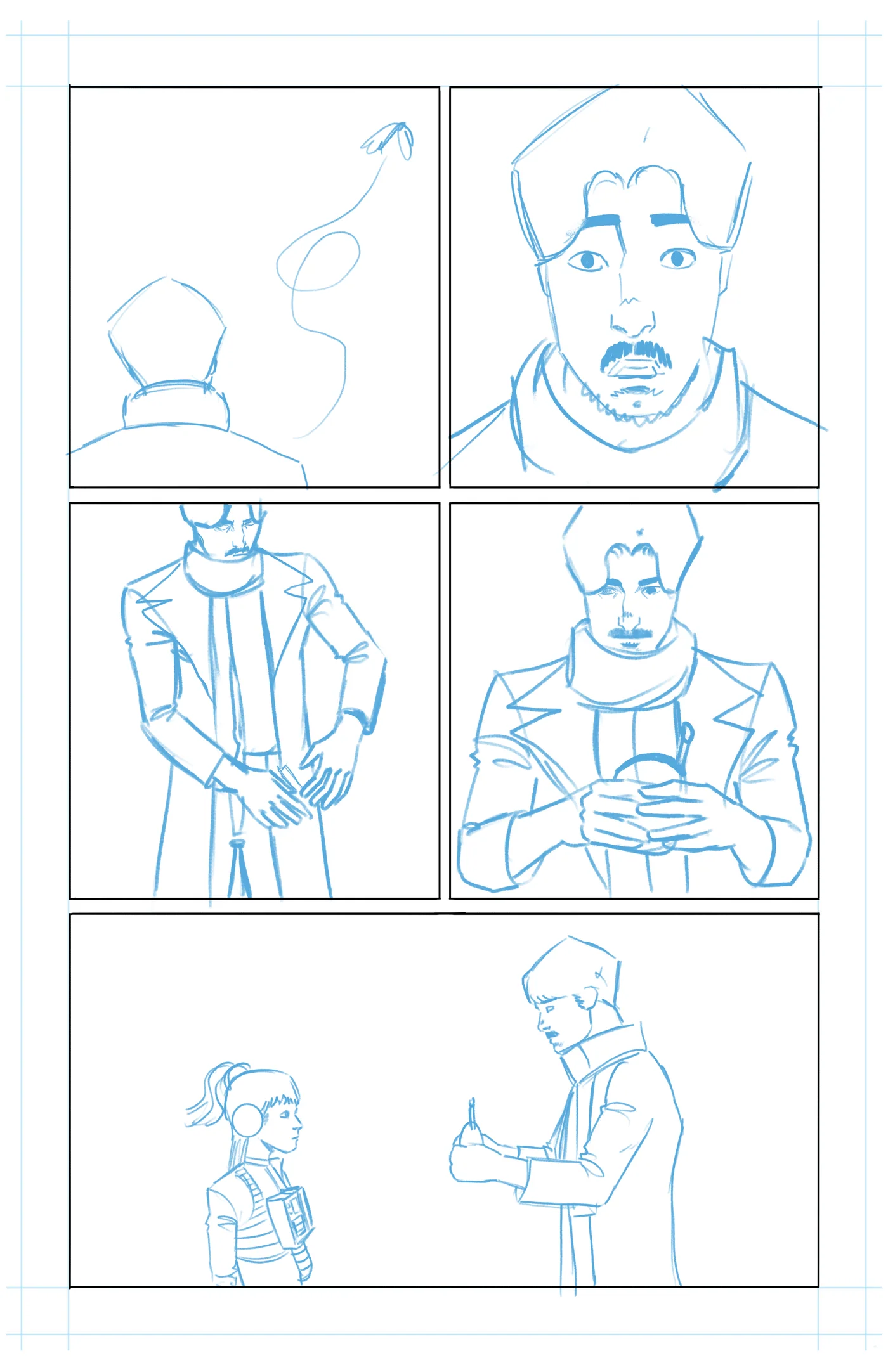 Sketch stage of page 41